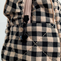 Sac à Maquillaje Multifonctionnel Ruffle Selvage Portable Carré Coton Clutch Ouatiné Fluffy Logo Personnalisé