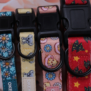 OKEYPETS-<span class=keywords><strong>Collar</strong></span> de entrenamiento para caminar, <span class=keywords><strong>collar</strong></span> ajustable con estampado de poliéster para mascotas, hebillas de metal personalizadas, collares para perros - Product Image 2