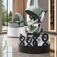 Nouvelle poussette bébé pliable légère sur mesure 3-en-1 en aluminium avec siège auto et trotteur à quatre roues