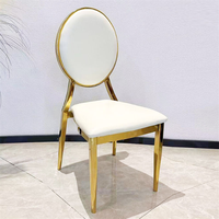 Chaises de banquet et d'événement de luxe en métal et résine, empilables, à dossier ovale, dorées, pour hôtels et mariages, vente en gros du fabricant