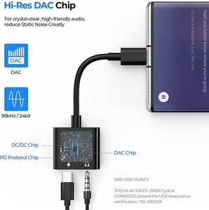 Kabel Dongle Jack USB C ke 3.5mm, USB C ke Headphone dan adaptor pengisi daya, <span class=keywords><strong>2</strong></span> in 1 Tipe C ke Mic untuk S23 S22 S21 S20 Ultra Note 20 10 Plus - Product Image 2