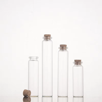Botol harapan Mini penyumbat gabus Diameter 22mm tabung kaca bening 4ml stoples penyimpanan 5ml 7ml 15ml 18ml 20ml 25ml 30ml kapasitas