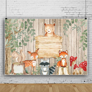 Fondo con dibujos de animales para fiesta de Cumpleaños de Niños, material de fotografía de comercio exterior, Fondo de fotografía, tela, sombra, pasillo - Product Image 3