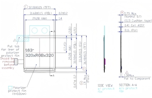 Pantalla OLED Cuadrada de 1.63 Pulgadas, Interfaz Mipi de 320x320, Controlador IC RM69032 - Product Image 4