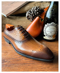 Chaussures Oxford Formelles en Cuir de Vachette Respirant pour Hommes - Chaussures de Ville avec Accents Cousus Main, Durables pour Mariages et Entretiens - Product Image 2