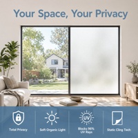 Películas Opacas para Privacidad en el Baño, Vinilos Decorativos para Ventanas de PVC Blanco Mate Esmerilado, Adhesivos Estáticos para Decoración de Puertas de Vidrio en el Hogar y la Oficina