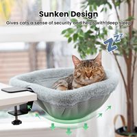 Lit de bureau circulaire pour chat en métal, écologique, idéal pour les cadeaux