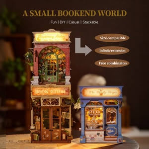 IIECREATE Nouveau kit de coin lecture SL-40, <span class=keywords><strong>puzzle</strong></span> 3D en bois DIY pour adultes, kit maison miniature, thème librairie artistique - Product Image 3