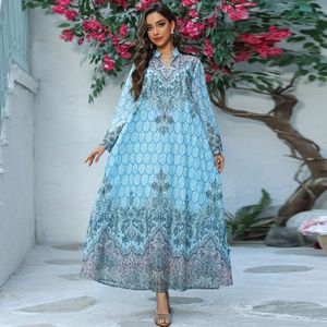 Ab436 Summer Djellaba Folk Costume Vestido estampado bordado Robe - Product Image 3