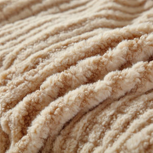 FY vente en gros usine pas cher bonne qualité personnalisé Beige marron pulvérisation bande polyester artificielle lapin fourrure flanelle couverture épaisse - Product Image 4