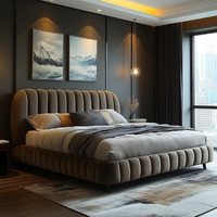 2024 Neues Design Italienisches Modernes Komfortables Bestseller Günstiges Schlafzimmermöbel Kingsize-Bett Holzrahmen Stoff-Sofabett