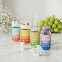 Botol Kaca Medis Transparan 10ml, Vial Kaca Kecil dengan Tutup Sekrup Gabus untuk Produk Farmasi