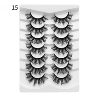 2025 nouveau Style frit court 7 paires 18mm DSD fait à la main mince vison cils réutilisables cheveux synthétiques longueur mixte