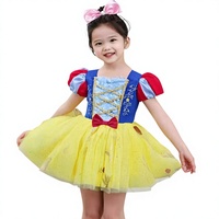 Robe de ballet pour filles, style Blanche-Neige et Sirène, pour spectacle, avec tutu bouffant, dos ouvert, motifs floraux et pois, en maille douce, pour le commerce international
