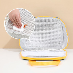 Sac à déjeuner isotherme en tissu Oxford, forme trapézoïdale, fourre-tout de grande capacité pour étudiants, utilisation au printemps - Product Image 4