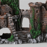 Décoration d'aquarium, aménagement paysager pour aquarium, ornements cachettes pour poissons, artisanat en résine, style rocaille, bâtiment autoportant, château miniature