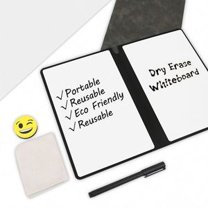 Writing Whiteboard Notebook Leather Double-sided Rewritable Whiteboard Notepad <b>Memo</b> <b>Pad</b> Notebook for Students - Product Image 1