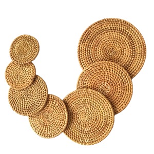 Juego de posavasos de ratán hechos a mano, taza de vid de otoño, tetera, aislamiento, almacenamiento de madera, juego de té, accesorios - Product Image 3