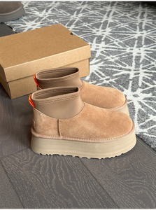 <span class=keywords><strong>Botas</strong></span> Clásicas de Invierno para Mujer, con Estampado de Leopardo, Forro de Piel de Oveja, de Cuero Vacuno Genuino, Planas/Gruesas, Estilo Slip-On - Product Image 5