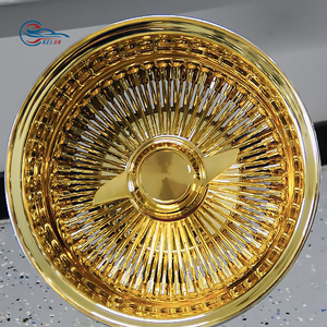 ล้อซี่ลวดเหล็กชุบโครเมียมสีทองสไตล์เรโทรขนาด 13/14 นิ้ว 5 รู - Product Image 3
