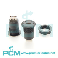 Connecteur de montage sur panneau rond 22 mm USB-C femelle vers USB-A femelle, coupleur traversant pour montage sur châssis d'armoire
