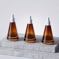 Flacon compte-gouttes en verre Mingsheng personnalisé de 15 ml pour sérum visage, huile, cosmétiques capillaires, parfum, transparent dépoli ou ambré, vide
