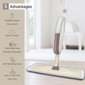 Dry Wet Spray <strong>Mop</strong> for Floor Cleaning Microfiber <strong>Pads</strong> for Home Kitchen with Washable <strong>Mop</strong> <strong>Pad</strong> - Product Image 3