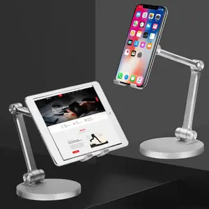Durable de aluminio tablet teléfono móvil soporte de montaje ajustable tablet soporte para escritorio