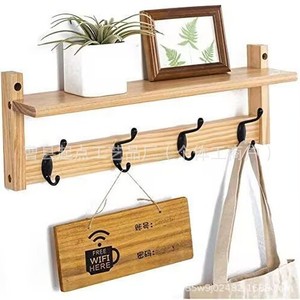 Creative wall-mounted solid wood coat rack <b>for</b> bedroom and entryway, suitable <b>for</b> clothes and coats. - Product Image 5