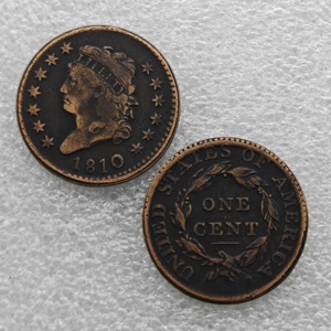 Pièces de monnaie commémoratives de style antique, 1 cent américain 1808-1814, « Buste Couronné Classique », cadeaux, décoration intérieure - Product Image 3