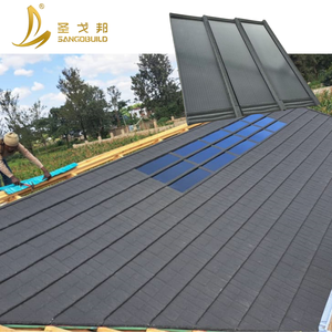 Tejas <span class=keywords><strong>Solares</strong></span> Ligeras, Paneles BIPV para Techos de Viviendas Residenciales Modernas - Product Image 6