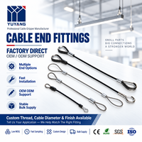 Accessoires de finition de câbles métalliques sur mesure : crochets, boucles et manchons sertis pour applications de suspension d'éclairage