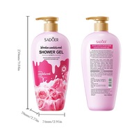 Gel Douche SADOER Bois de Santal Blanc et Rose 1000ml Nettoyage en Profondeur Hydratant Lissant Parfum Longue Durée pour Femme