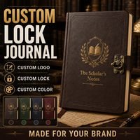 Carnet de notes LABON en cuir PU vintage, bords dorés, fermeture antique bronze, style Dark Academia, planificateur de recherche