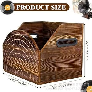 Wooden Desktop Vinyl <b>Record</b> Holder Storage <b>Rack</b> For CD And Vinyl Display With Arc Design Multipurpose Use - Product Image 4