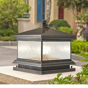 Solar LED Pillar <b>Light</b> Aluminum Alloy Acrylic <b>Shade</b> CRI80 Warm White 3500K IP65 Outdoor Dimmable E27 Base No Assembly Required - Product Image 1