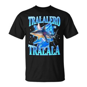 T-Shirt per Adulti con Meme del Squalo 'Tralalero Tralala', Manica Corta, Unisex, Collo Tondo, Stampa Digitale, Design Promozionale, Made in China - Product Image 2
