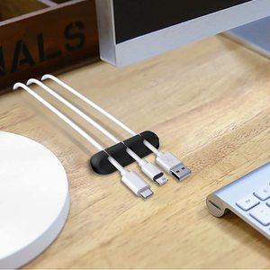 3-pack Supporto Del Cavo Clip di Gestione del Cavo Organizzatore Clip In Silicone Autoadesivo Adesivo per Desktop Cavo di Ricarica USB - Product Image 4