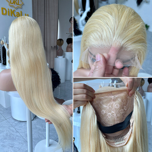 DKL 버진 브라질리언 레미 밍크 큐티클 정렬 더블 웨프트 스트레이트 인모 번들 613 브라질리언 생모 붙임머리 - Product Image 3