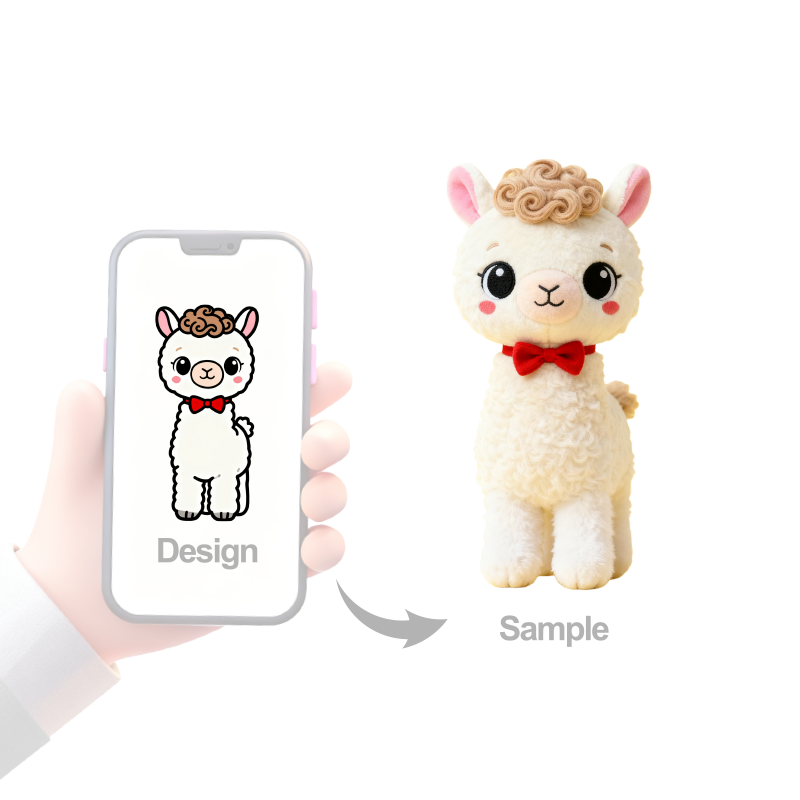 Customizable Kids Pink Alpaca Plush Animal