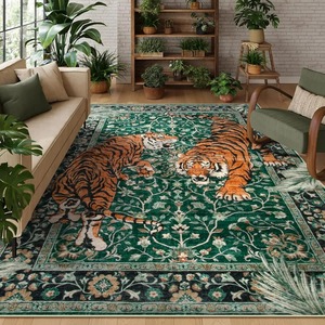 Tappeto in Stile Bohémien con Motivo Tigre, Morbido e Fonoassorbente, per Camera <span class=keywords><strong>da</strong></span> Letto e <span class=keywords><strong>Soggiorno</strong></span>, Grande Decorazione di Lusso - Product Image 1