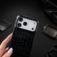 Étui de téléphone en cuir de crocodile Luxe Antichoc pour iPhone