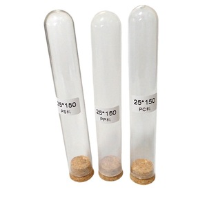 QJ Plastic Test Tubes 25x150mm With Cork Stopper For Laboratory Use - Product Image 5