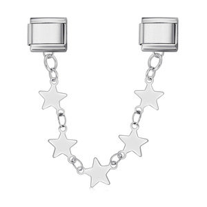 Double-hook Modular Bracelet With Star Pendant Titanium Steel Strap Unisex Everyday Wear - Product Image 4