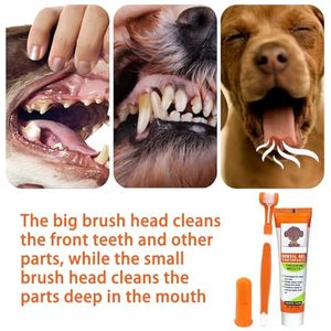 Suministros para Mascotas al por Mayor, Kit de Cuidado <span class=keywords><strong>Dental</strong></span> para Mascotas, Cepillo de Dientes para Perros, Juego de Pasta de Dientes, Aliento Fresco, Higiene Bucal - Product Image 4