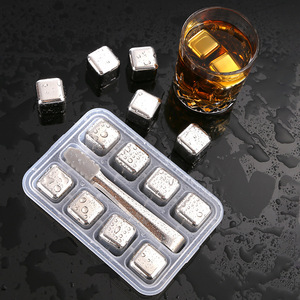 Cubetti di ghiaccio riutilizzabili in metallo quadrato in acciaio inossidabile <span class=keywords><strong>caffè</strong></span> vino limonata bevande Bar cubetti - Product Image 5