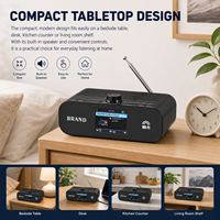 Radio Internet WiFi avec récepteur numérique FM sans fil, écran LCD, batterie 2000 mAh, fonction de banque d'alimentation et haut-parleur intégré pour la maison