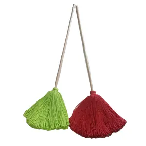 Mopa de hilo de microfibra con bobinado de alambre de hierro, fregona industrial con mango de madera para suelo, barata, china - Product Image 1