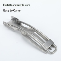 Ensemble de couteau, fourchette et cuillère pliants en acier inoxydable, portable, multifonctionnel, pour le camping et les pique-niques