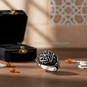 925K Sterling Silver Islamic Design <b>Men</b> <b>Ring</b> - Product Image 3